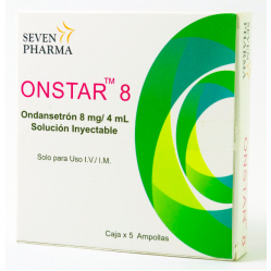 ONSTAR 8, Ondansetron 8 mg/4 ml Solución Inyectable.