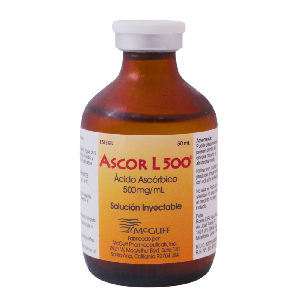 ASCOR L 500 /Acido Ascórbico 500mg/mL, solución inyectable