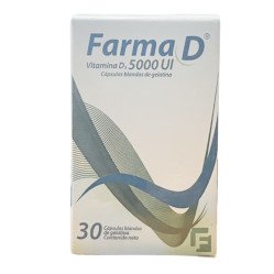 Farma D Vitamina D3, 5000 UI Cápsulas blandas de gelatina