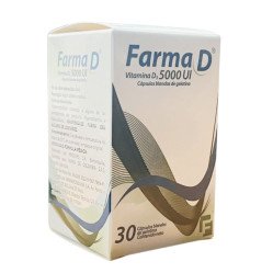 Farma D Vitamina D3, 5000 UI Cápsulas blandas de gelatina