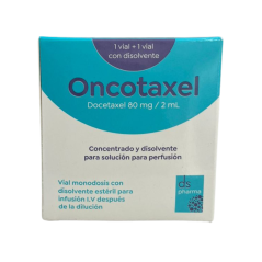 Oncotaxel, Docetaxel 80 mg / 2 mL, concentrado y disolvente para soluc