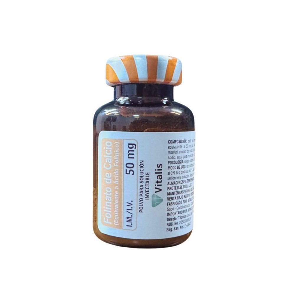 Folinato de Calcio (Equivalente a Ácido Folínico) 50 mg Polvo para sol
