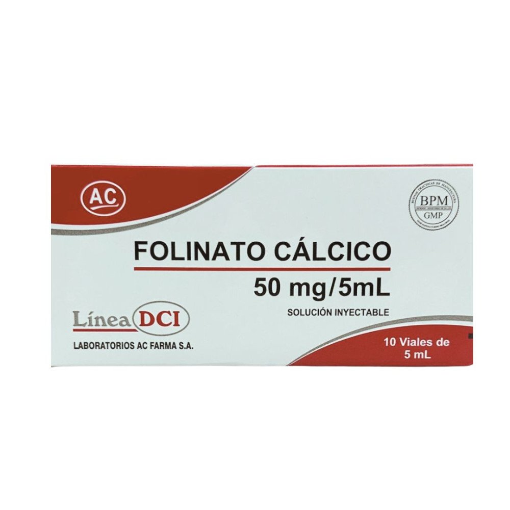 FOLINATO CÁLCICO 50 mg / 5mL Solución Inyectable FOLINATO CÁLCICO 50 mg / 5mL Solución Inyectable