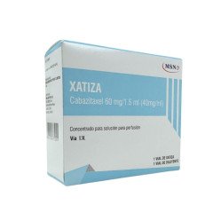 XATIZA Cabazitaxel  60 mg/1.5 ml (40mg/ml) Concentrado para solución p