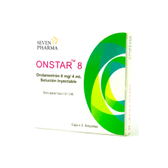 ONSTAR 8, Ondansetron 8 mg/4 ml Solución Inyectable.