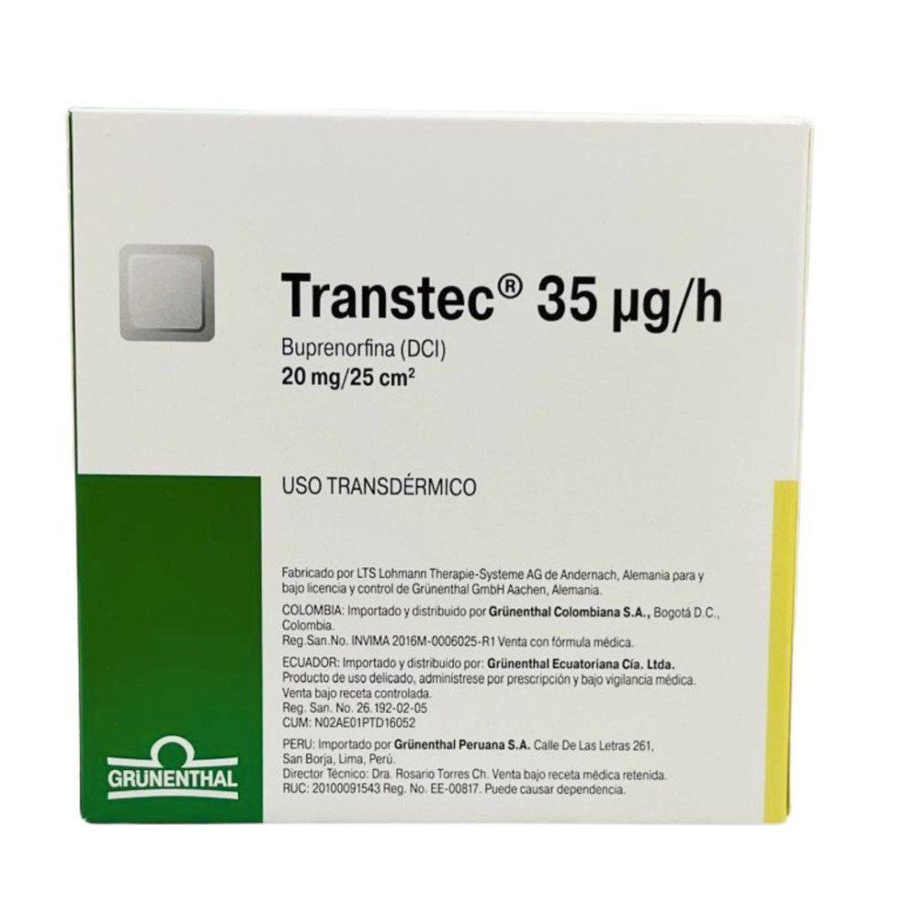 Transtec 35 ug/h Buprenorfina (DCI) 20mg / 25cm²