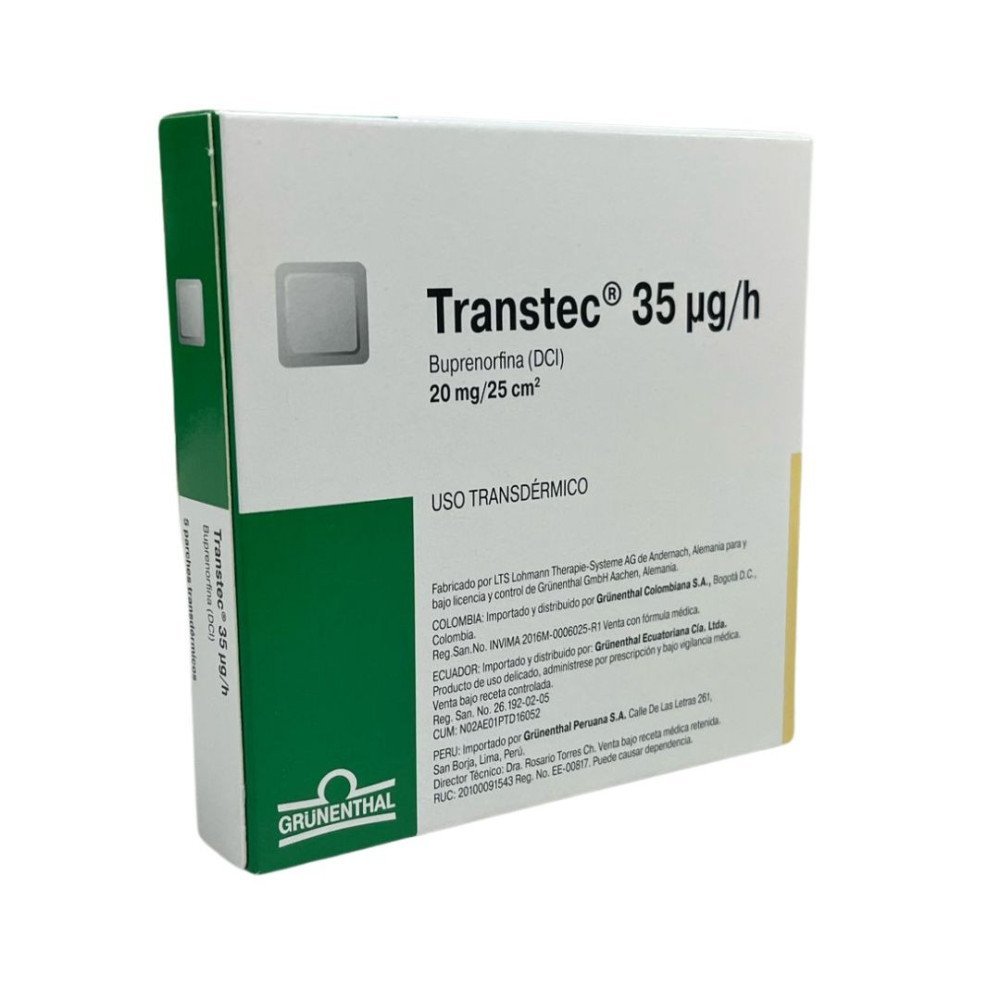 Transtec 35 ug/h Buprenorfina (DCI) 20mg / 25cm²