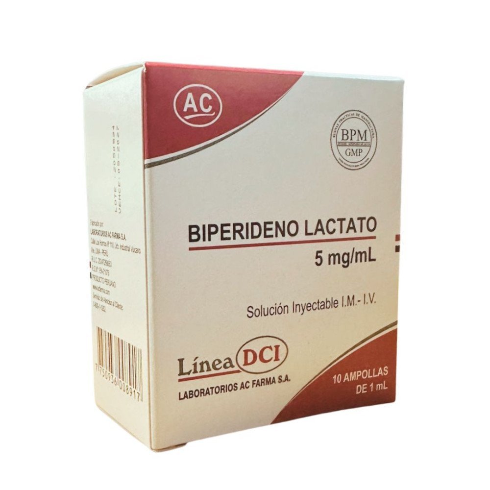 BIPERIDENO LACTATO 5mg/mL Solución inyectable I.M,-I.V.