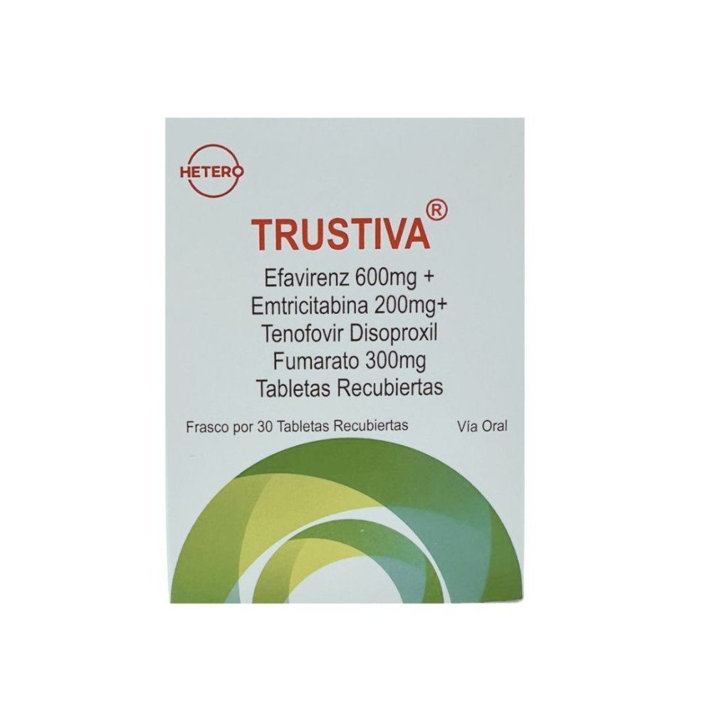 TRUSTIVA Efavirenz 600 mg+ Emtricitabina 200mg+ Tenofovir Disoproxil, Fumarato 300mg Tabletas Recubiertas