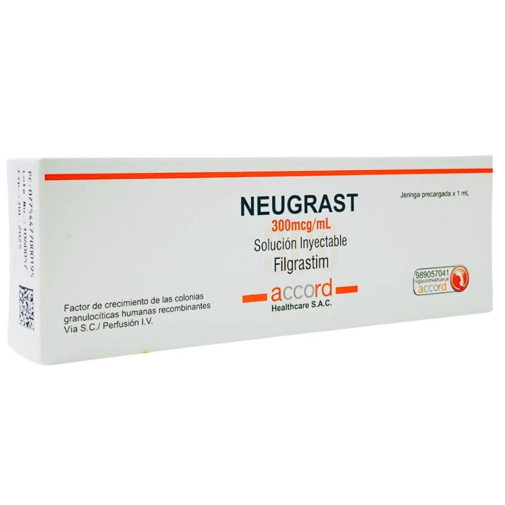 Neugrast 300mcg/mL, Solucion Inyectable-Filgrastim