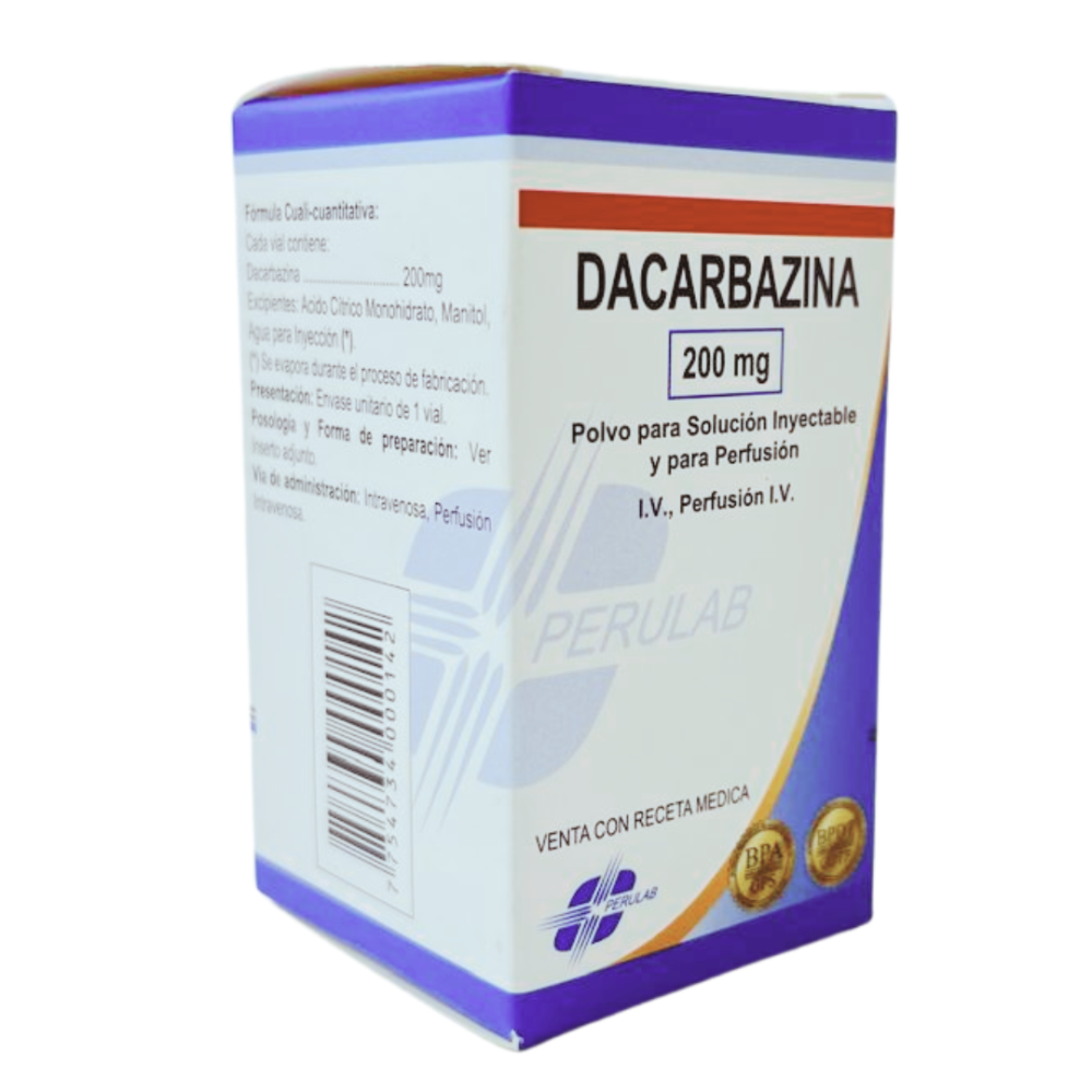 Dacarbazina 200mg, Polvo para Solución Inyectable y perfusión