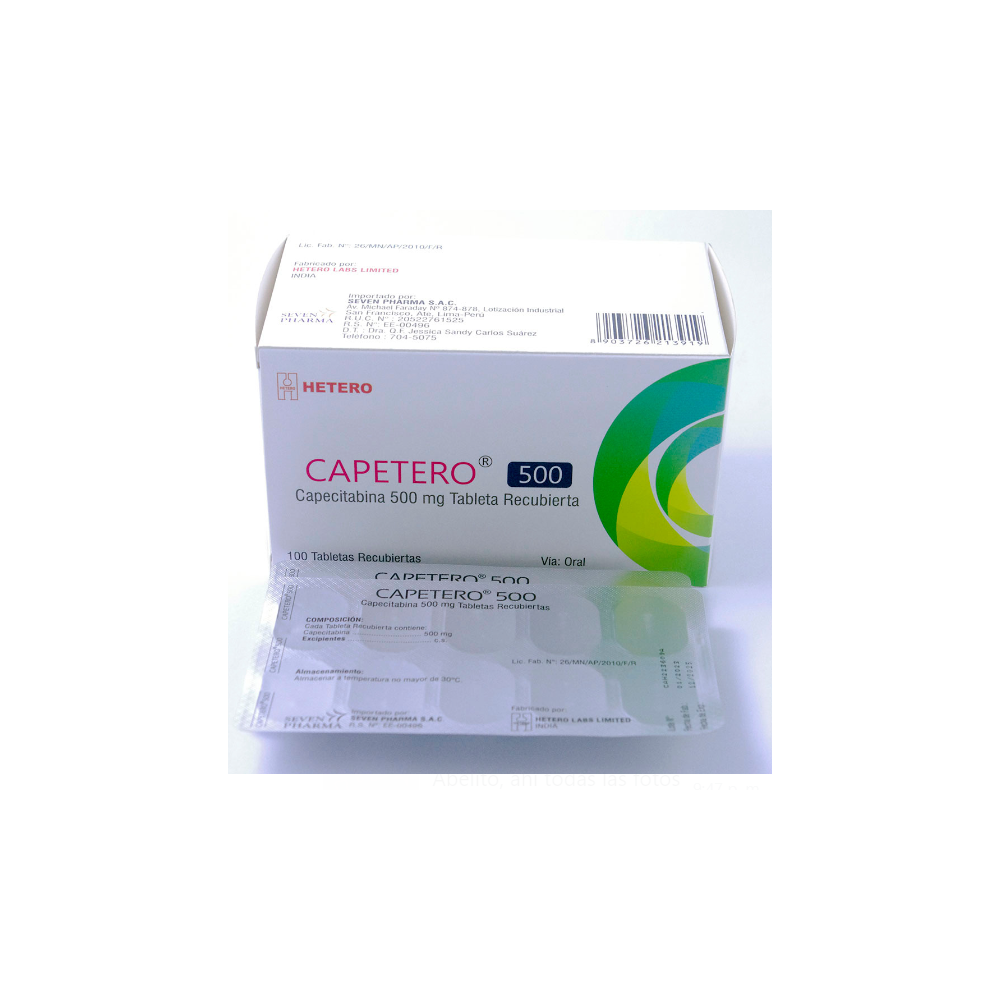CAPETERO 500, Capecitabina 500mg Tableta recubierta.